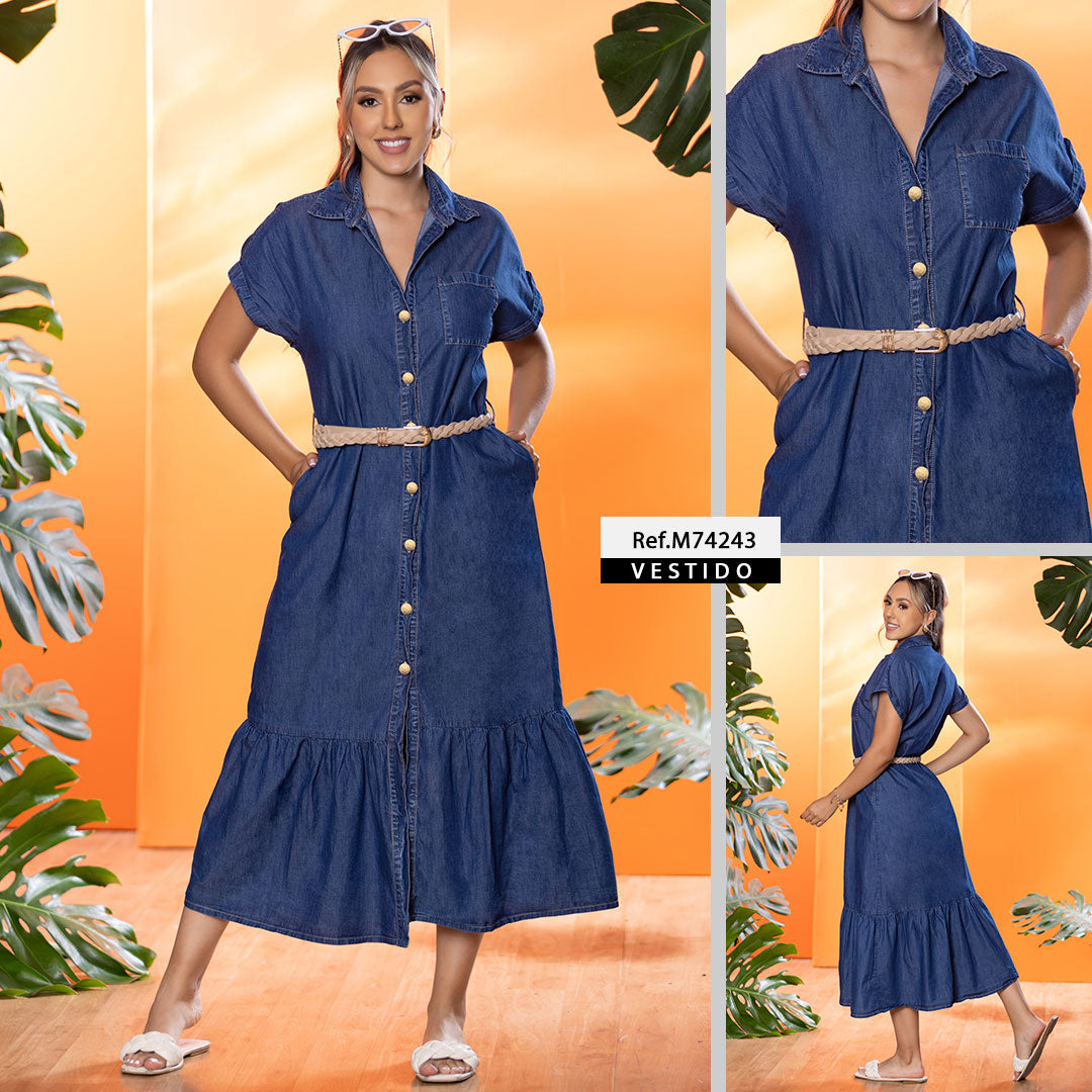Derek Vestidos En Denim Vestido Jeans Molinho Hering M Roupas