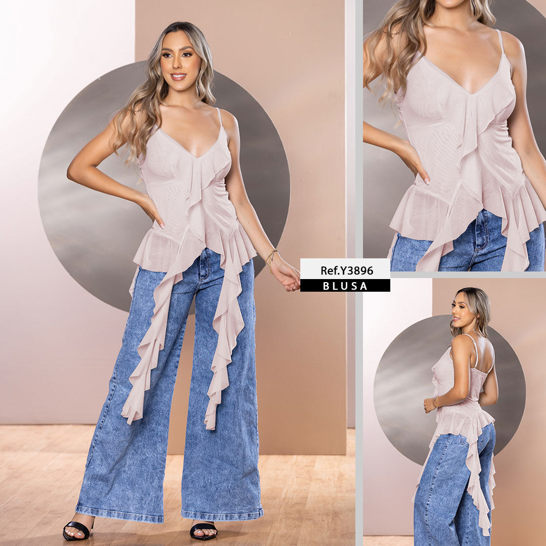 Y3896 BLUSA MAYA TEX PALO DE ROSA - Main Image