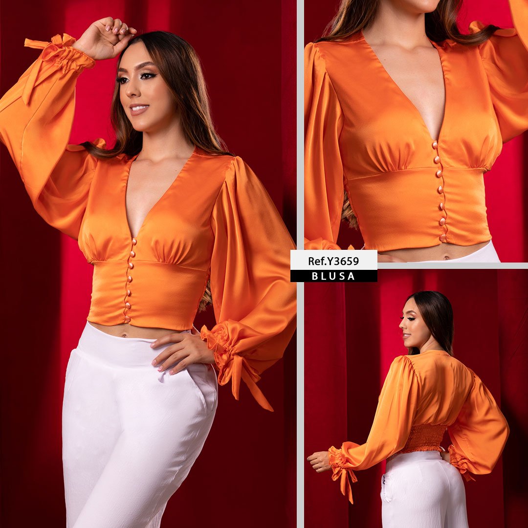 Blusa color clearance naranja