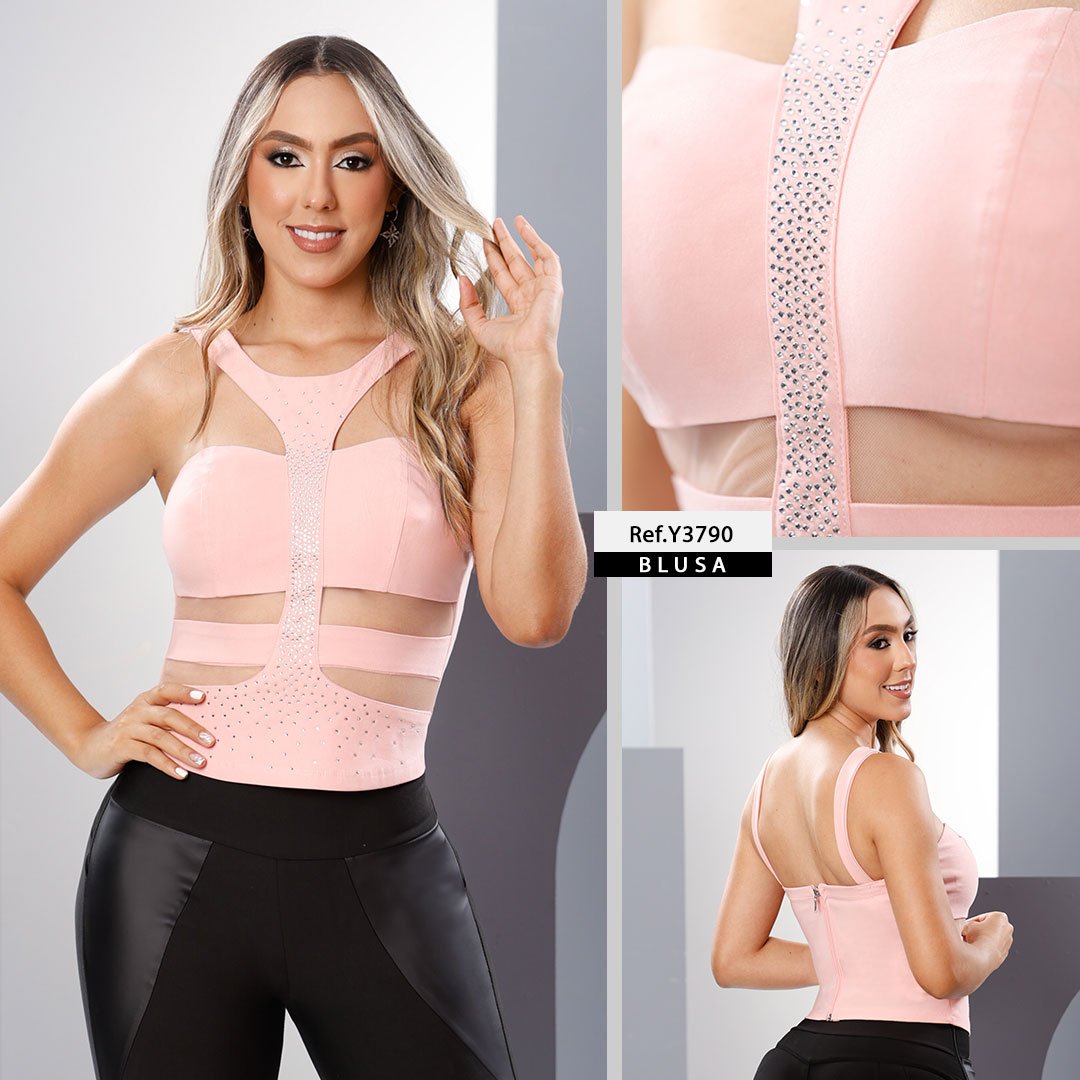 Y3790 BLUSA BENGALINA PALO DE ROSA