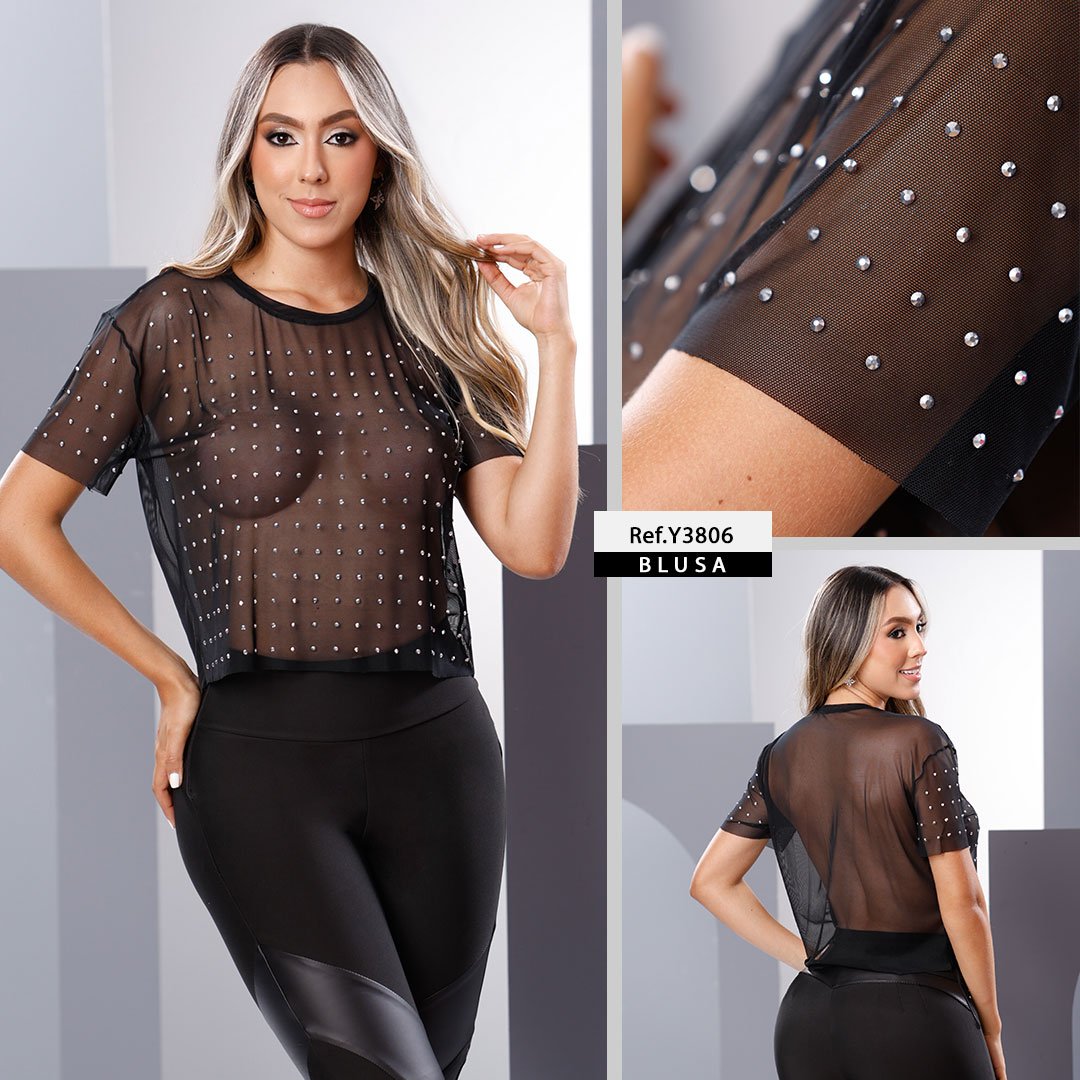 Y3806 BLUSA MAYATEX NEGRO