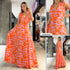 M74359 VESTIDO FALSO CHALIS ESTAMPADO NARANJA