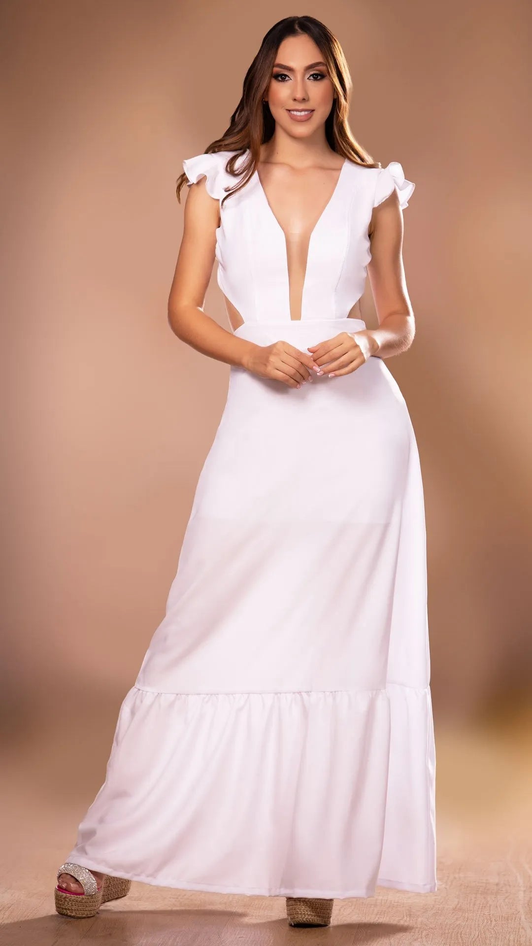 M73745 VESTIDO CHALIS DIAGONAL BLANCO