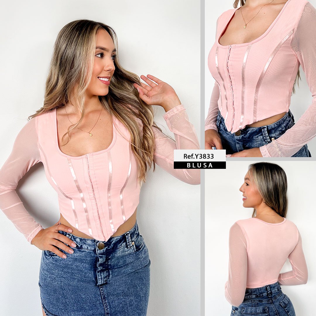 Y3833 BLUSA MAYATEX ROSADO